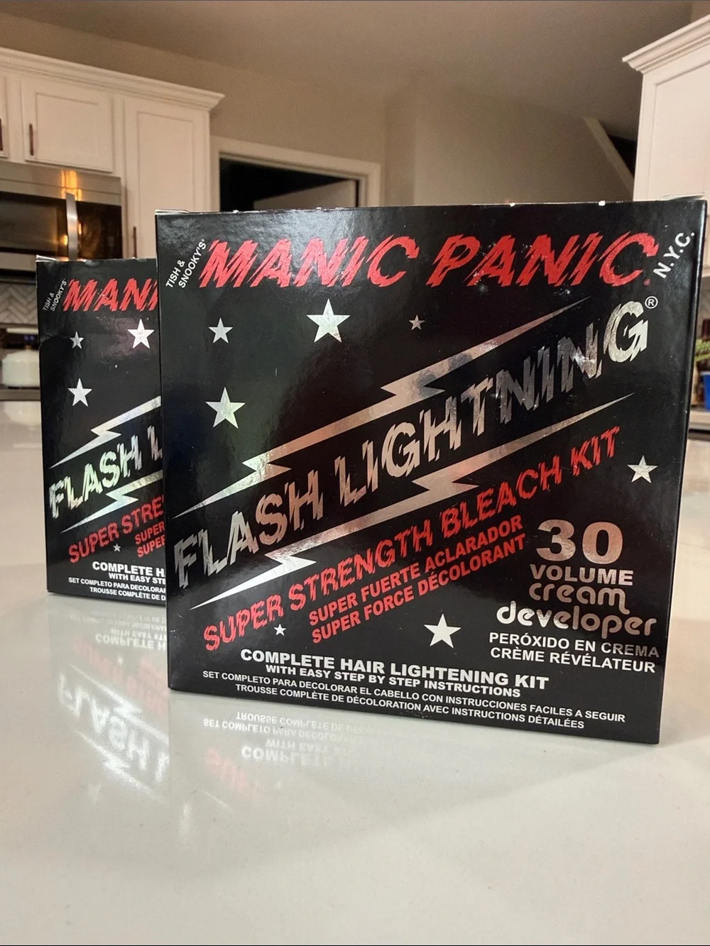 2 MANIC PANIC Flash Lightning Super Strength Bleach Kit - NIB